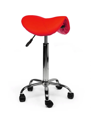 Ergonomische Zadelkruk Rood op Wielen