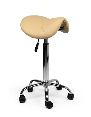 Ergonomische Zadelkruk Beige op Wielen