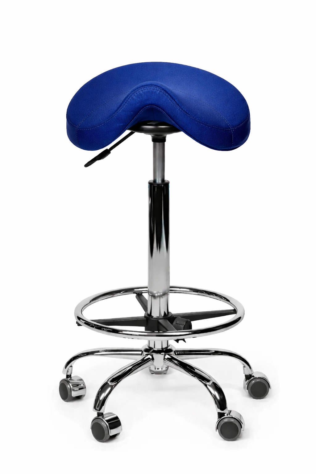 Ergonomische Zadelkruk Premium Blauw op Wielen