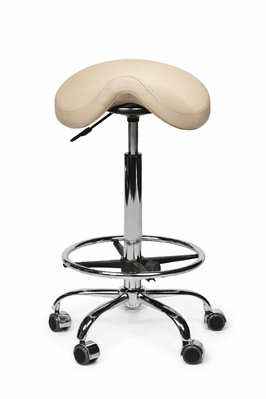 Ergonomische Zadelkruk Premium Beige op Wielen