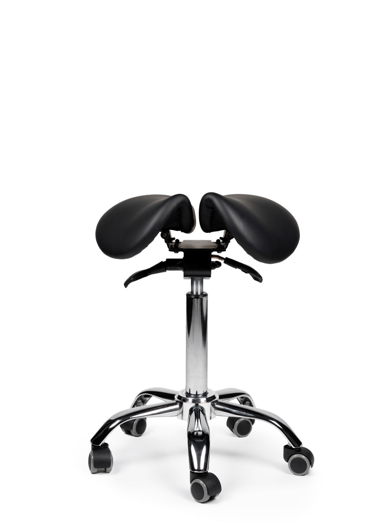 Kantelbare Zadelkruk Zwart op wielen