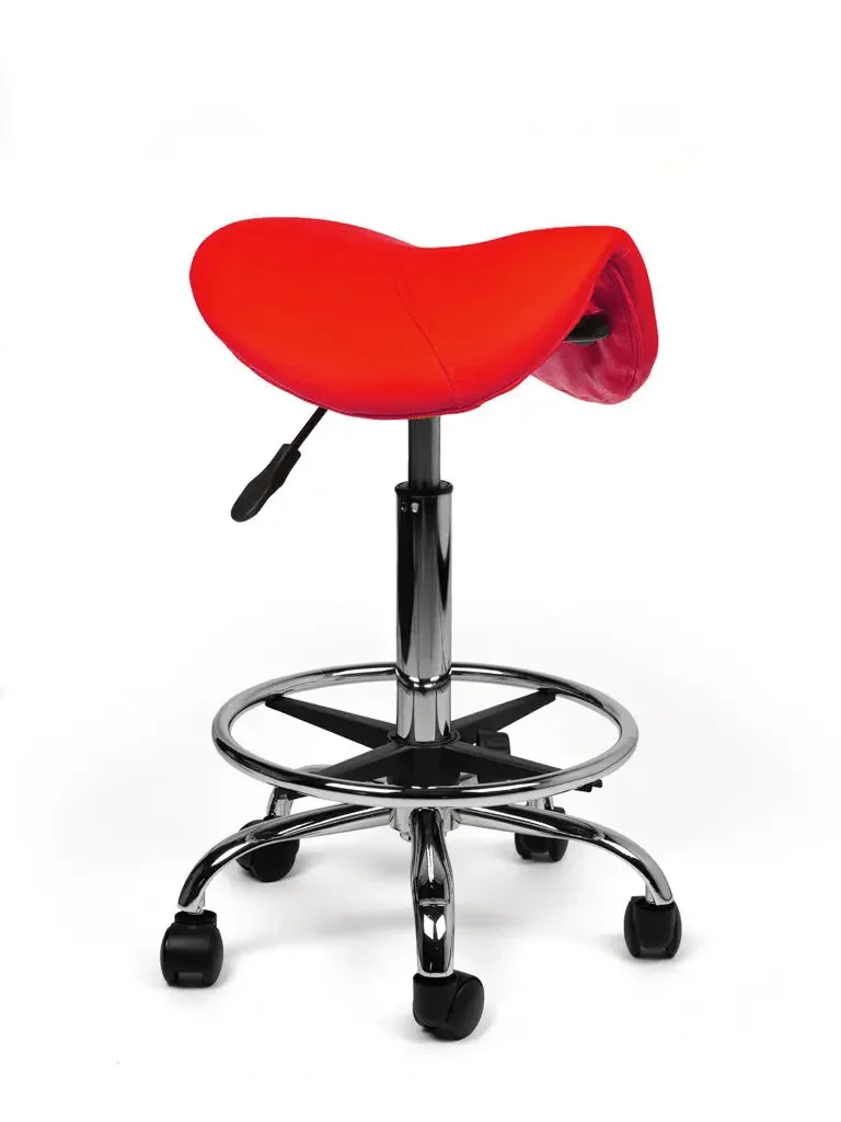 Ergonomische Zadelkruk Rood op Wielen