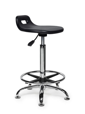 Ergonomische Stahulp Kruk Zwart op Glijdoppen