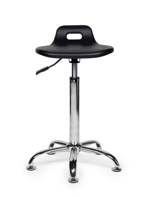 Ergonomische Stahulp Kruk Zwart op Glijdoppen