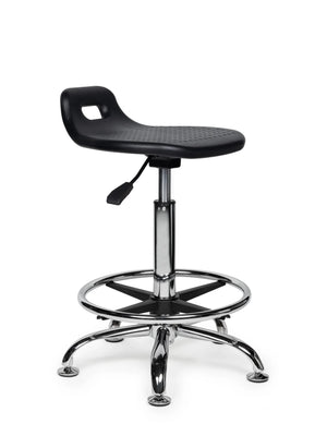 Ergonomische Stahulp Kruk Zwart op Glijdoppen