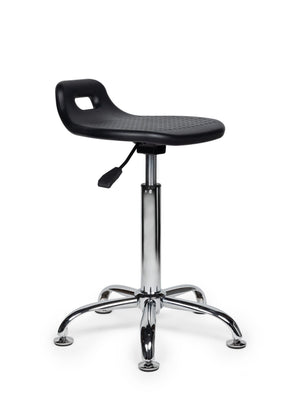 Ergonomische Stahulp Kruk Zwart op Glijdoppen