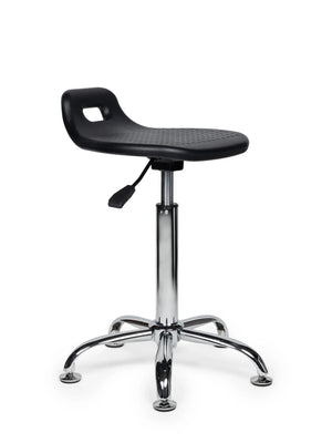 Ergonomische Stahulp Kruk Zwart op Glijdoppen