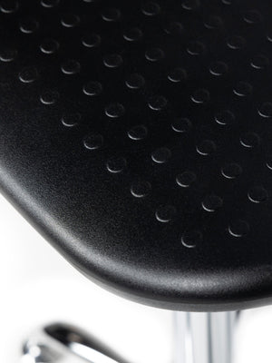 Ergonomische Stahulp Kruk Zwart op Glijdoppen