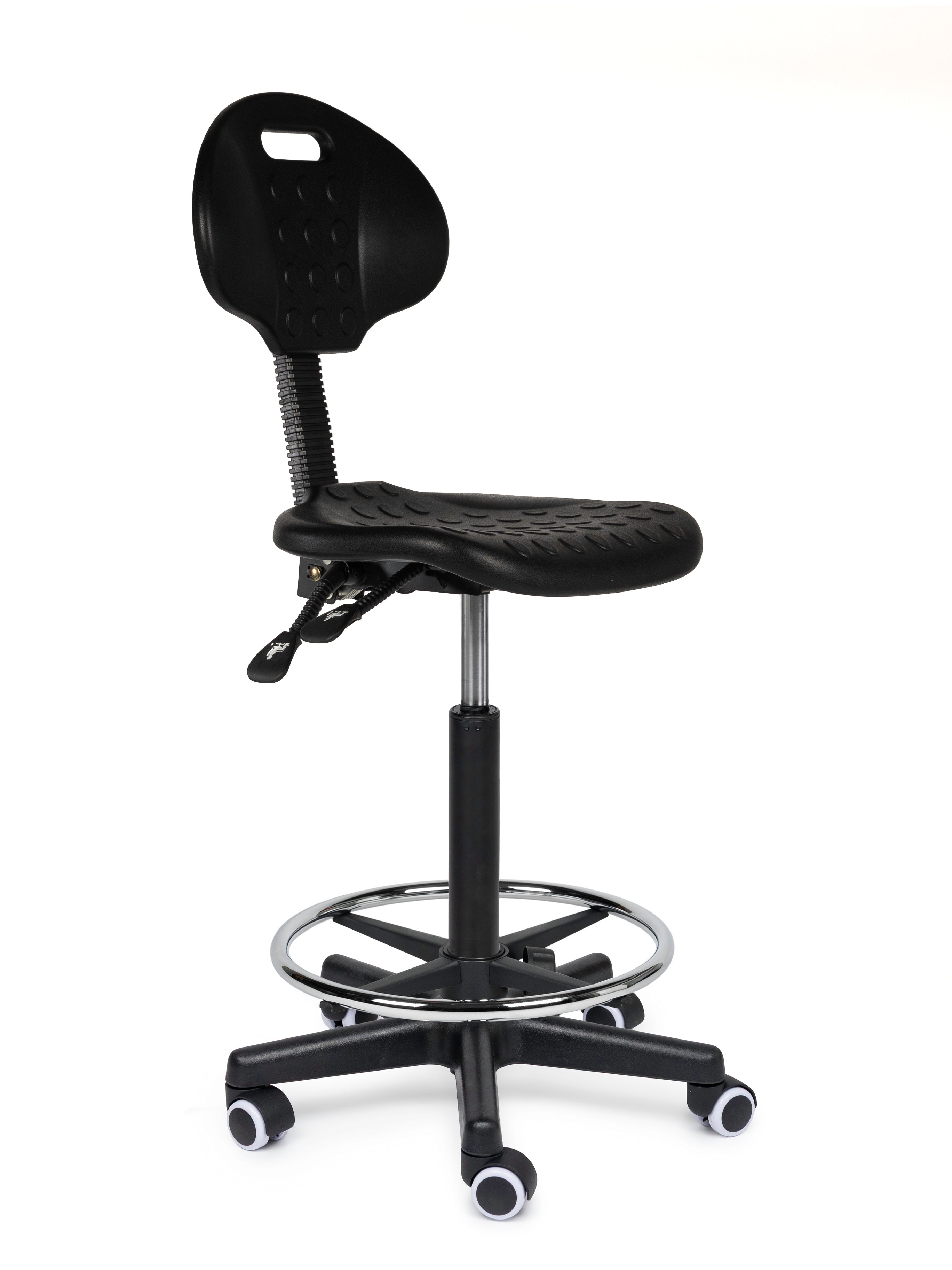 Ergonomische Werkstoel Zwart Op Wielen - Black