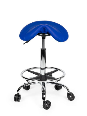 Ergonomische Kapperskruk Blauw op Wielen