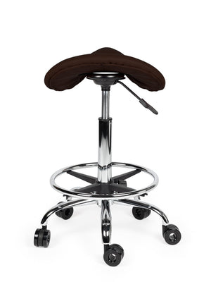 Ergonomische Kapperskruk Bruin op Wielen