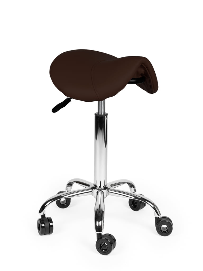 Ergonomische Kapperskruk Bruin op Wielen