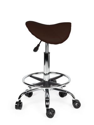 Ergonomische Kapperskruk Bruin op Wielen