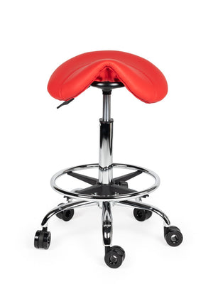 Ergonomische Kapperskruk Rood op Wielen