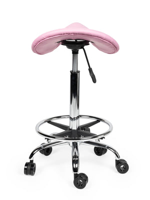 Ergonomische Kapperskruk Roze op Wielen