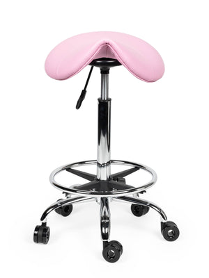 Ergonomische Kapperskruk Roze op Wielen