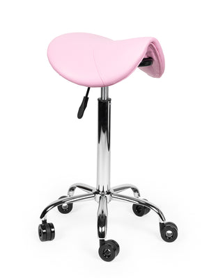 Ergonomische Kapperskruk Roze op Wielen