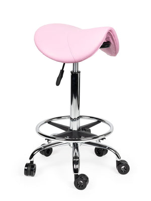 Ergonomische Kapperskruk Roze op Wielen