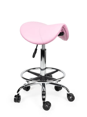 Ergonomische Kapperskruk Roze op Wielen