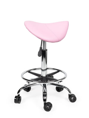 Ergonomische Kapperskruk Roze op Wielen