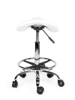 Ergonomische Kapperskruk Wit op Wielen