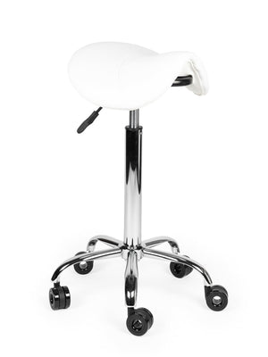 Ergonomische Kapperskruk Wit op Wielen