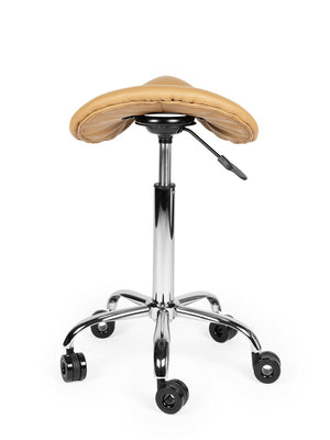 Ergonomische Kapperskruk Beige op Wielen