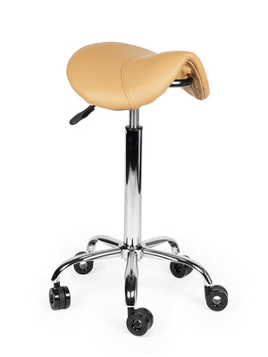 Ergonomische Kapperskruk Beige op Wielen