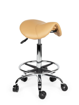 Ergonomische Kapperskruk Beige op Wielen