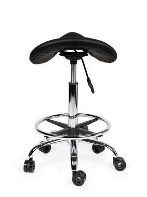 Ergonomische Kapperskruk Zwart op Wielen