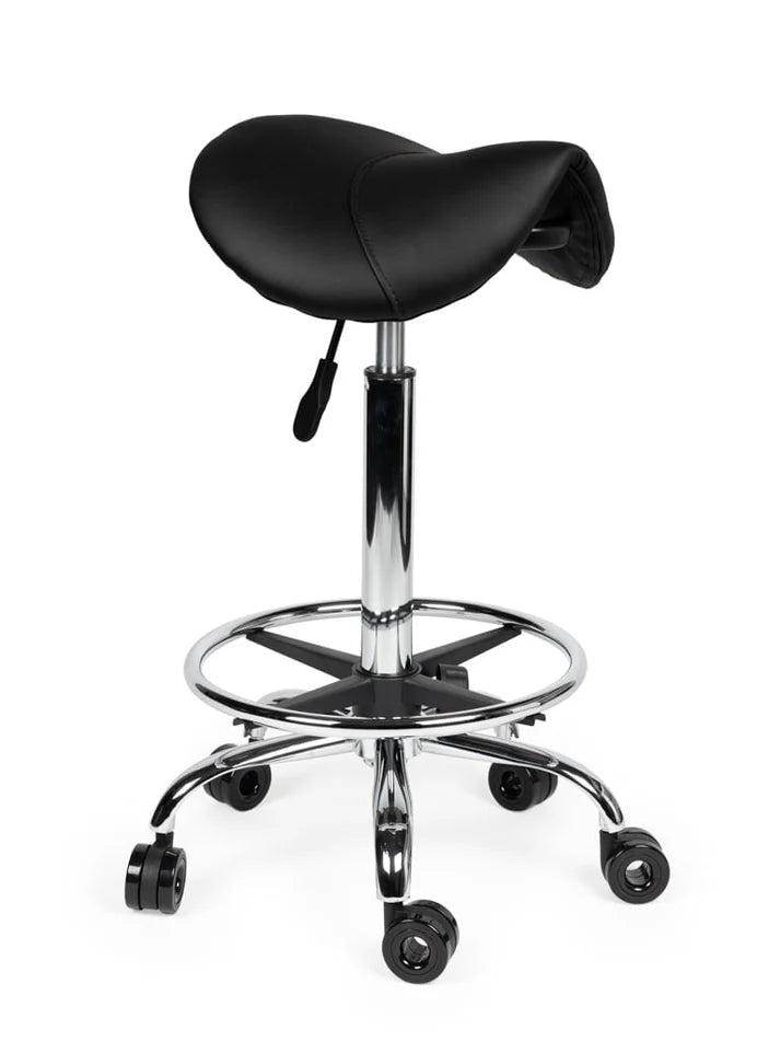 Ergonomische Zadelkruk Zwart op Wielen