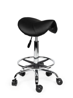 Ergonomische Kapperskruk Zwart op Wielen