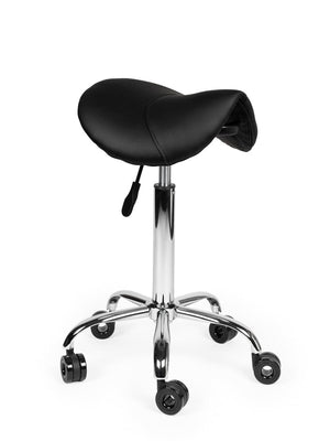 Ergonomische Kapperskruk Zwart op Wielen