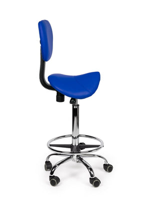 Zadelkruk Rugleuning Hoog Blauw met Voetring