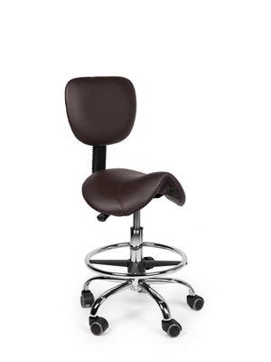 Ergonomische Zadelkruk met Rugleuning Bruin op Wielen