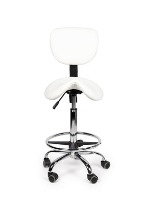 Zadelkruk Rugleuning Standaard Wit met Voetring