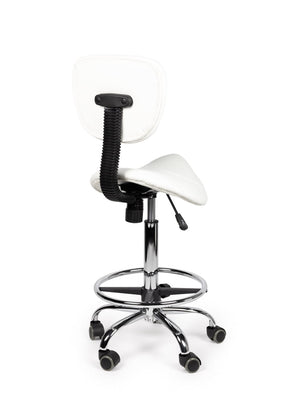 Zadelkruk Rugleuning Standaard Wit met Voetring