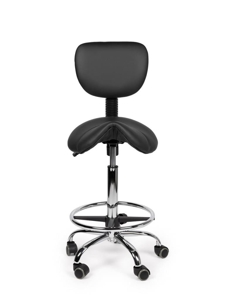 Zadelkruk Rugleuning Standaard Zwart met Voetring