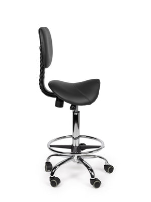 Zadelkruk Rugleuning Standaard Zwart met Voetring