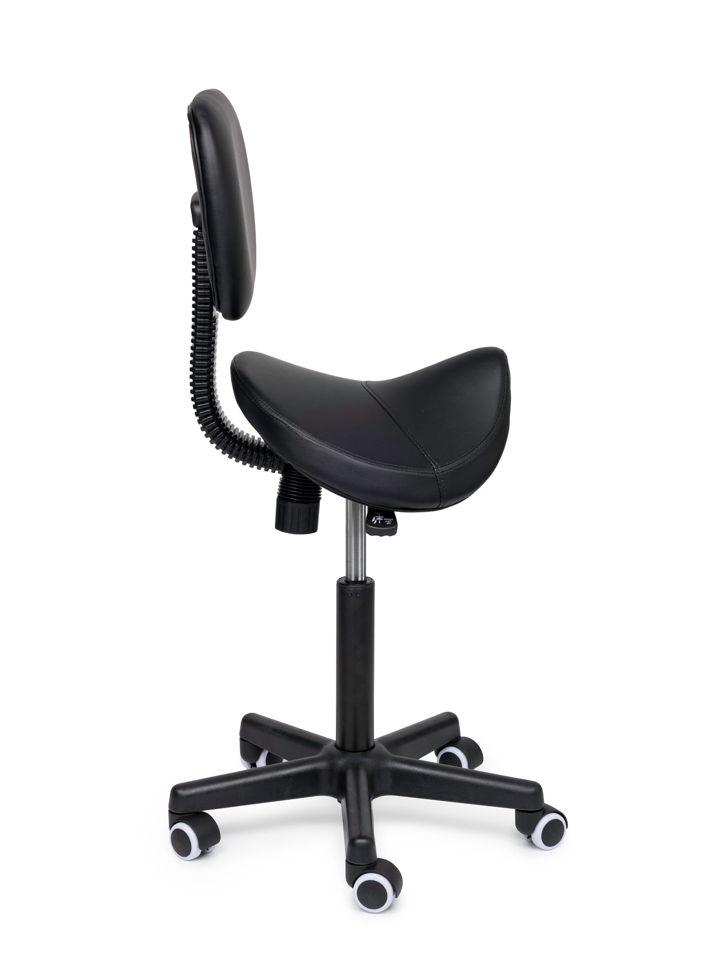 Ergonomische Zadelkruk met Rugleuning Comfort Zwart op Wielen
