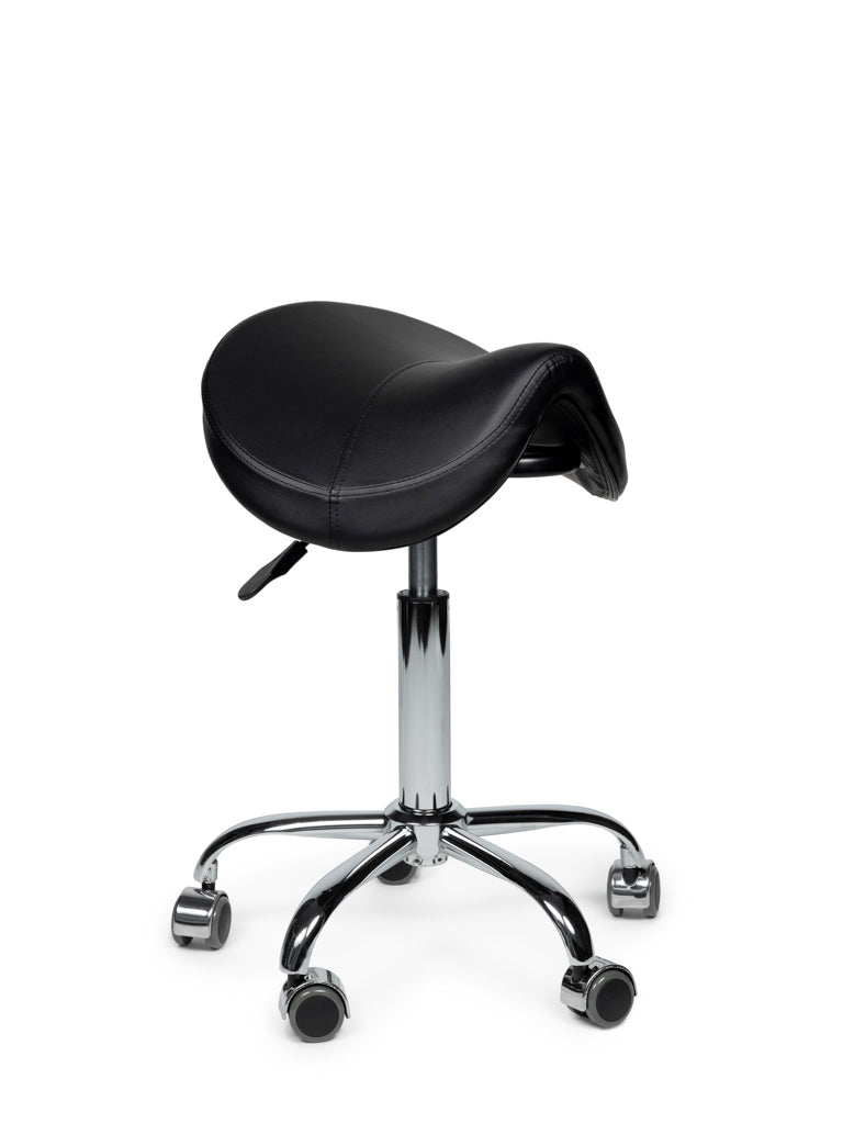 Ergonomische Zadelkruk Premium Zwart op Wielen