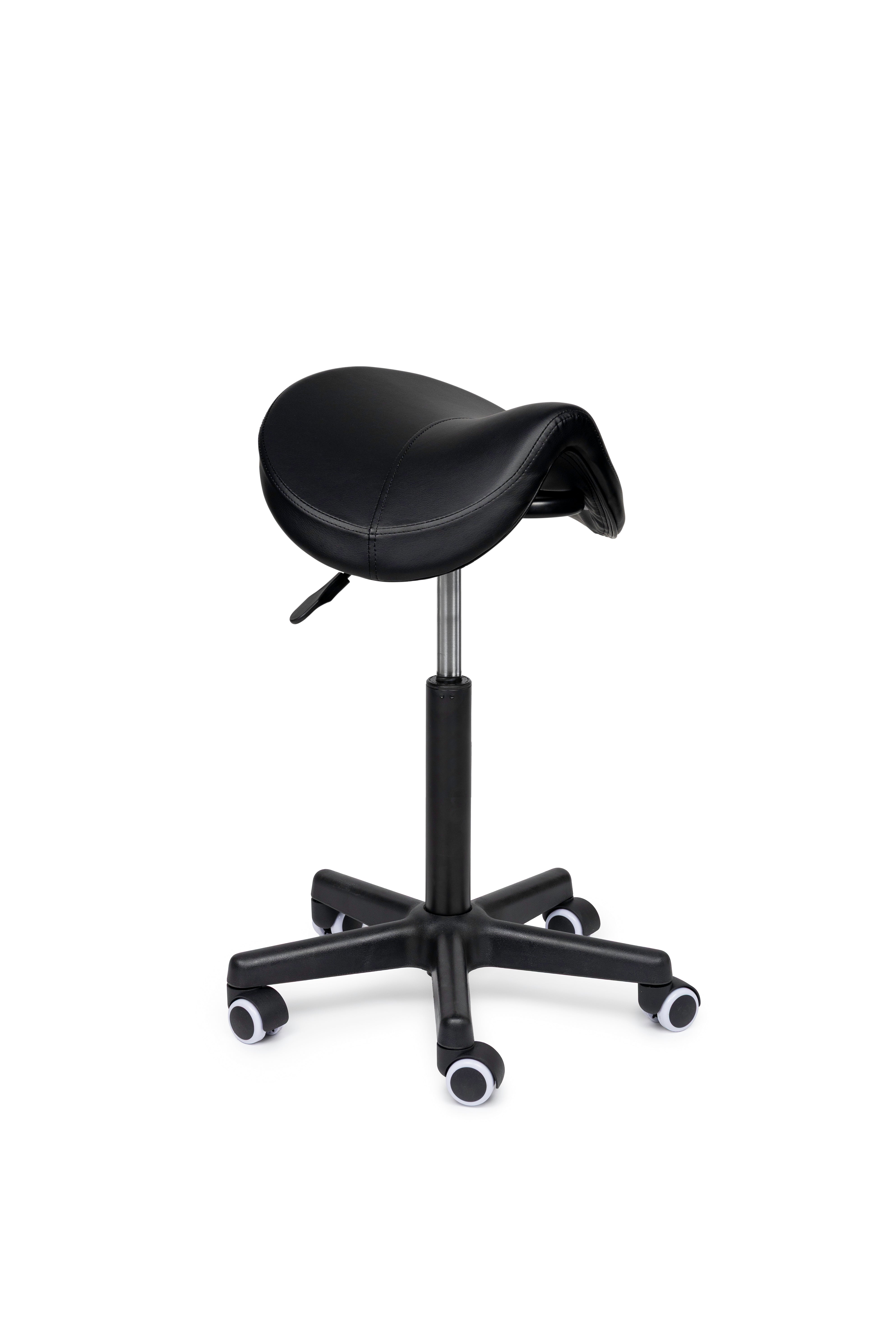 Ergonomische Zadelkruk Premium Zwart op Wielen