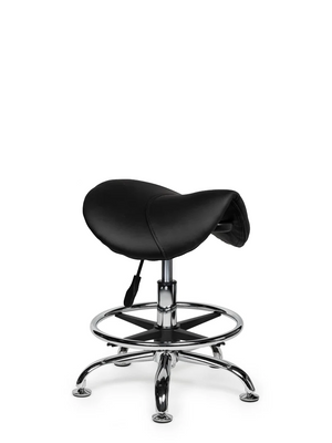 Ergonomische Zadelkruk Zwart op Wielen