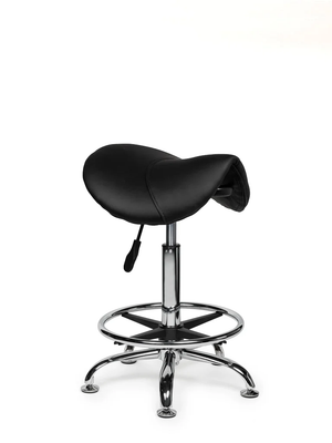 Ergonomische Zadelkruk Zwart op Wielen