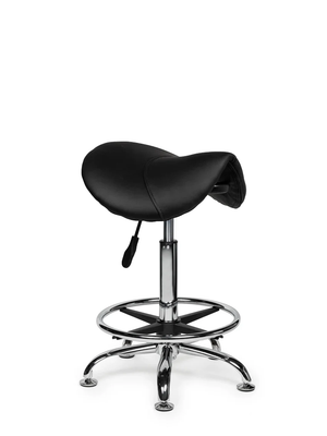 Ergonomische Zadelkruk Zwart op Wielen