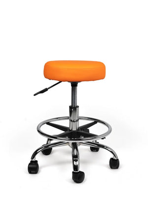 Ergonomische Tabouret Oranje op Wielen