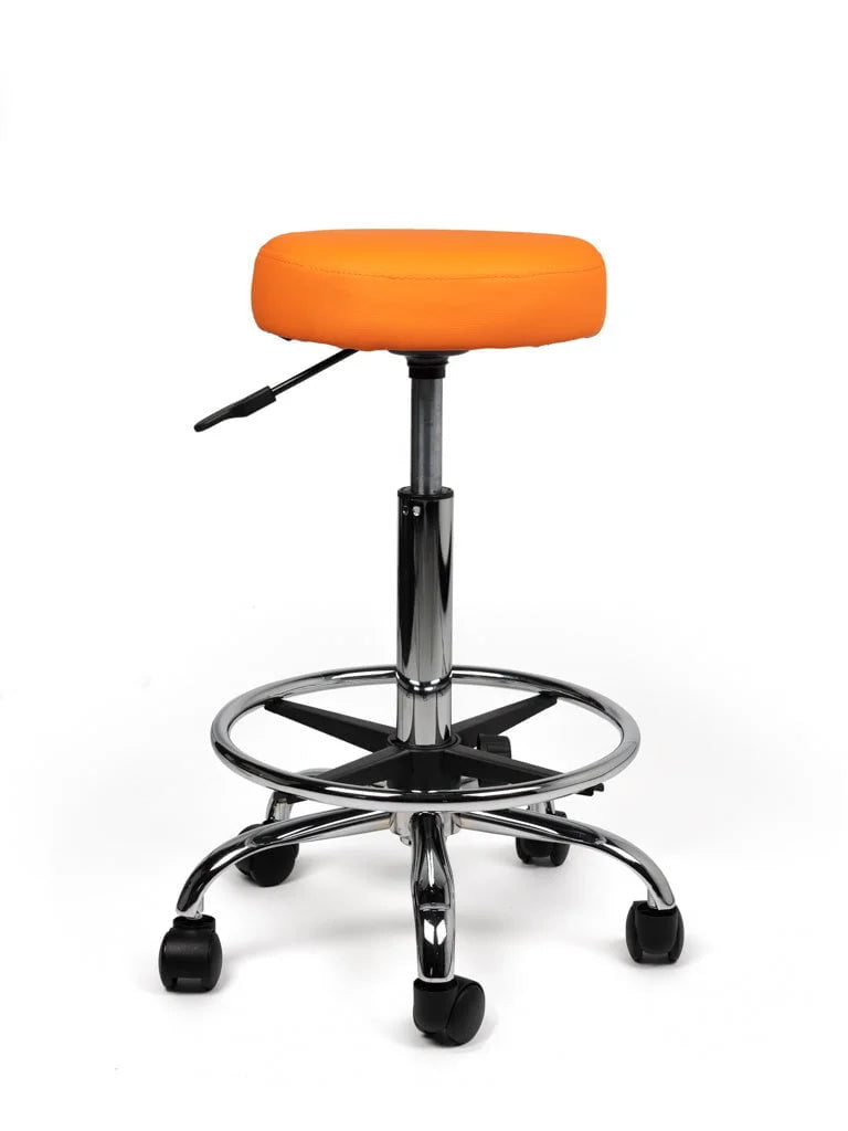 Ergonomische Tabouret Oranje op Wielen