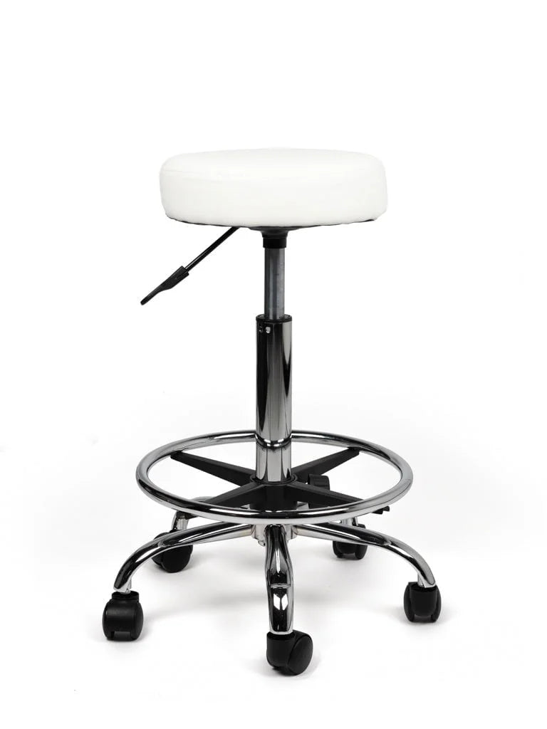 Ergonomische Tabouret Wit op Wielen