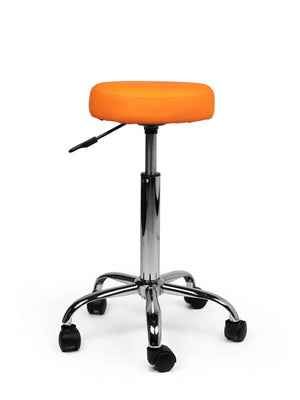 Ergonomische Tabouret Oranje op Wielen