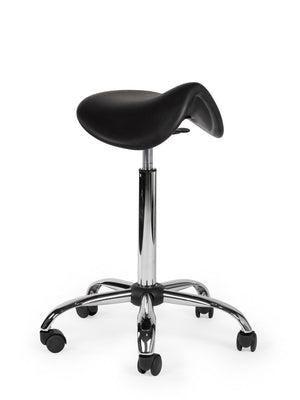 Ergonomische Werkplaatskruk Zwart op Wielen